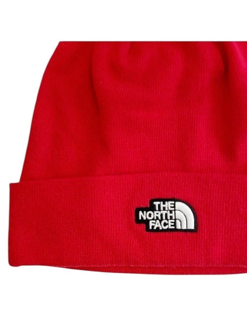 The North Face Dock Worker Red Beanie Unisex OSFM Recycled Knit Winter Hat